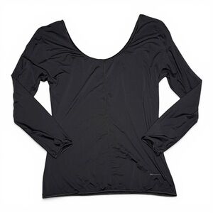 Alexander Wang x Uniqlo Airism Seamless Cropped Black Long Sleeve Scoop Neck Top